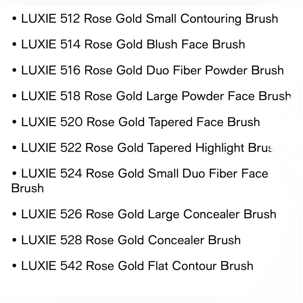 LUXIE 30 Piece Rose Gold Makeup Brush Set in Pink Zipper Case New - Picture 8 of 8